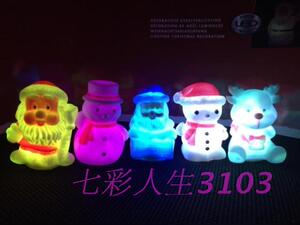 圣诞老人七彩小夜灯 led雪人灯 圣诞节礼品 创意装饰 地摊货源