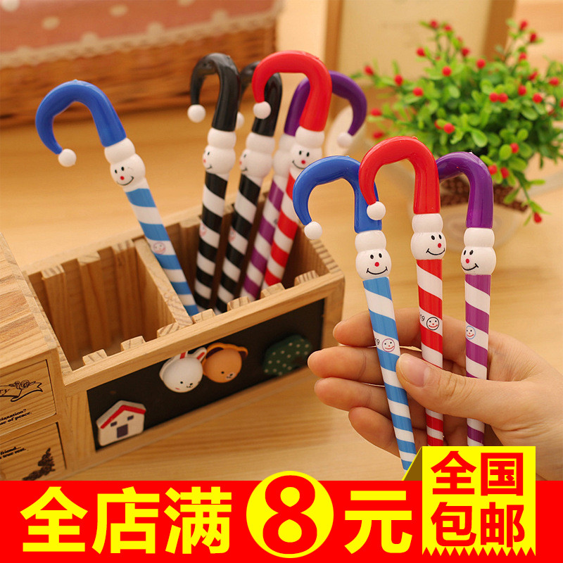 卡通圣誕雪人圓珠筆雨傘筆可愛廣告筆獎品禮物小學生文具用品批發