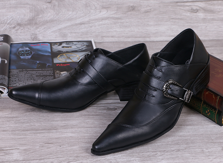 高跟韩版走秀发型师男士皮鞋