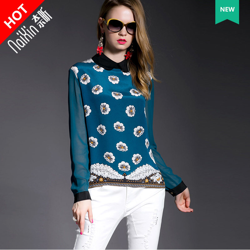 Nai Xin customization 93679 new t-shirt Autumn new pattern Long sleeve Large Doll collar Wild T-shirt new patternin the Women's clothing/Boutique , T-shirt  category - from Buy2taobao.com to provide professional Taobao agent buy service