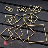 韩饰黄铜铜胚几何形切割框 35纯铜正方形 diy金属方框形状配件