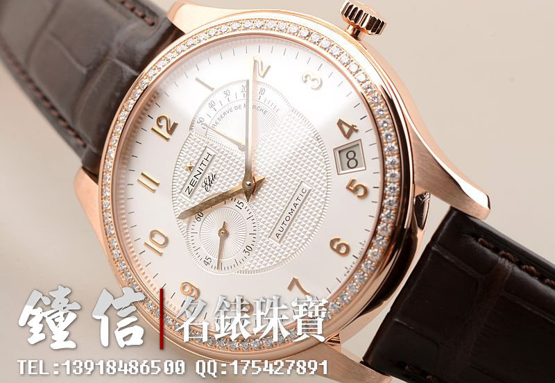 已售出【97新】真力时限量10只玫瑰金镶钻动显男表22.0520.6850/02.C492