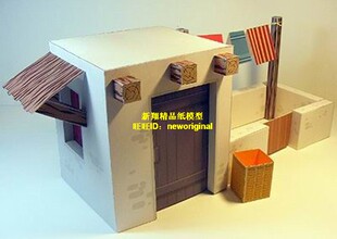 传统城镇乡村建筑场景系列5 农村民宅 牲畜栏 马棚 羊棚 牛棚模型