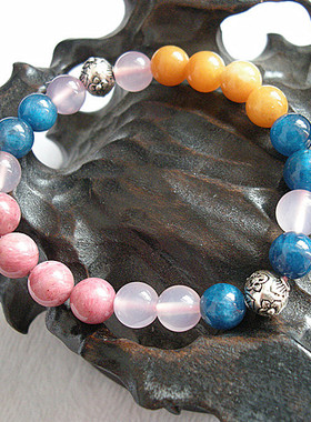 女士手链镶嵌蓝绒晶石碑护身符