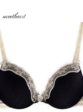 外贸优雅黑色镂空蕾丝薄款内衣文胸 可配内裤65B70ABC75C85BC