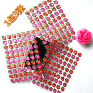 幼儿园奖励贴纸 儿童表扬贴纸 卡通草莓粘纸 小宝宝粘贴纸一包3张