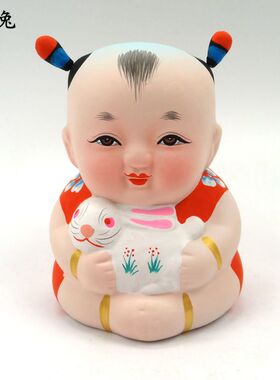 惠山泥人十二生肖卯兔送礼尚品