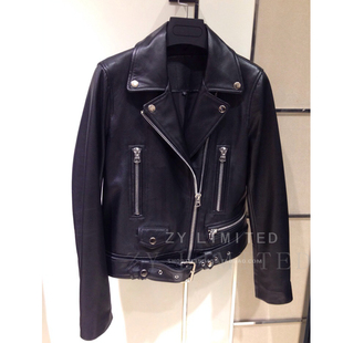 欧美大牌明星同款女装高端定制机车小皮衣女短款外套夹克