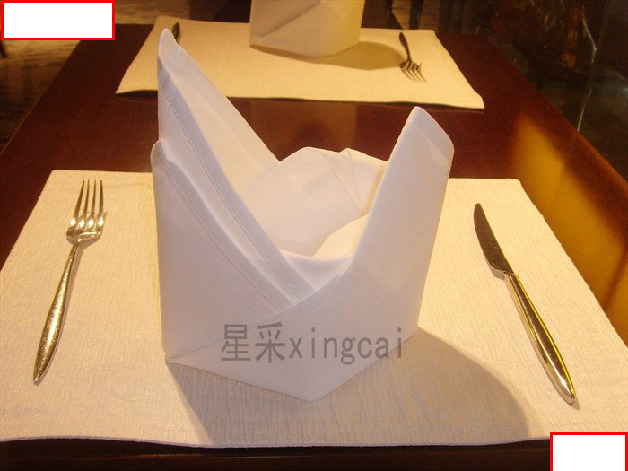 定制酒店西餐厅席巾纯棉白色口布