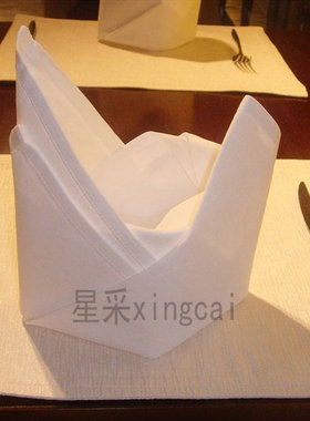 定制酒店包厢西餐厅口布折花全棉席巾口布纯棉餐巾白色茶巾席布