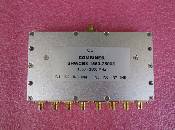 1550-2500MHz 10W SMA RF 射频同轴8路 八合一合路器 频率可定制 厂家承若质量保修1年，请放心购买 型号：SHWCB8-1550-2500S 50欧姆 八合一 9dB 合路器