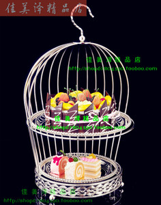 创意鸟笼点心架蛋糕盘下午茶会所点心盘西点甜品架婚庆甜品摆台