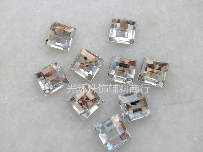 正方形平底无孔婚纱贴钻