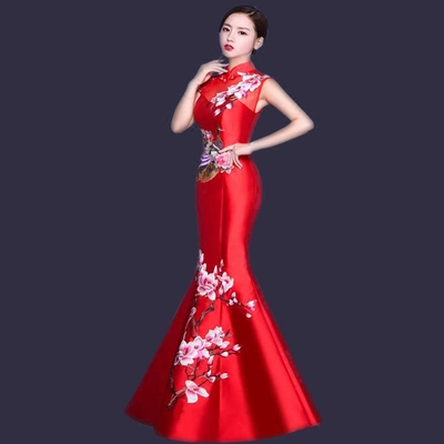 走秀舞台旗袍宴席春秋季晚礼服