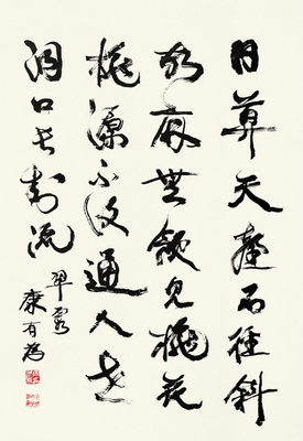 艺术微喷 康有为(1858-1927) 行书七言诗 (2)40x58厘米