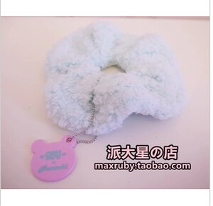 可爱日本日系杂志款发饰小熊超萌马卡龙冰激凌色绵绵绒绒发圈