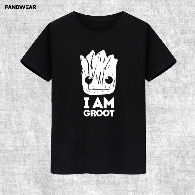 漫威银河护卫队周边短袖T恤I am groot格鲁特火箭浣熊树精 男宽松