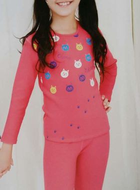 正品久岁伴儿童 女童莫代尔薄绒加厚亲子保暖套装21148包邮