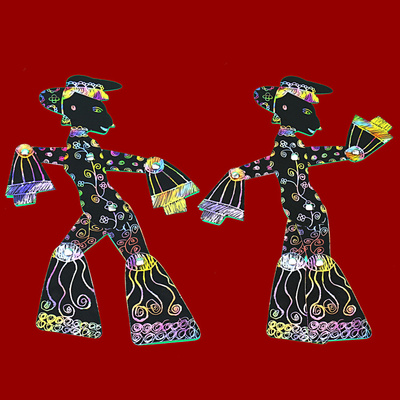 纸质刮刮画皮影戏制作材料包