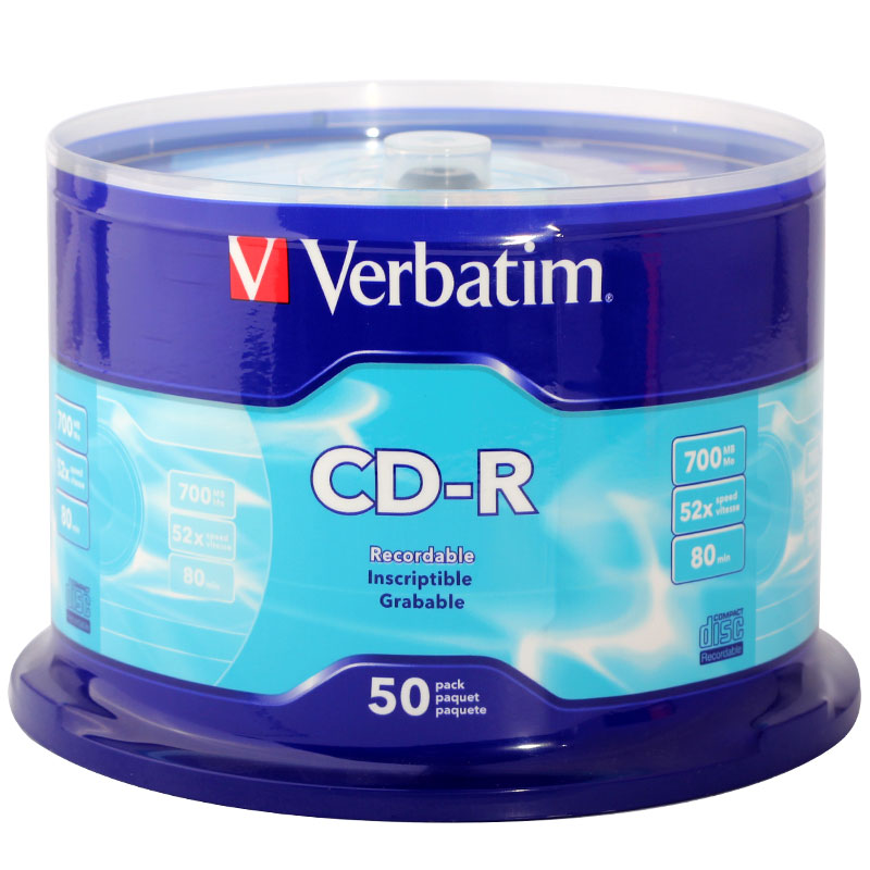 威宝CD白金版 CD-R空白刻录光盘52速50片装700M正品現貨