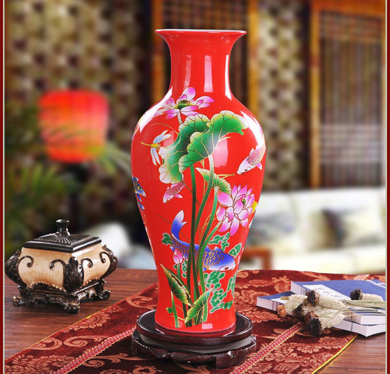 Jingdezhen ceramics a living room Floor Vases modern Chinese style vase Decoration decorate gules Jubilation marryin the Home accessories , Vase/Flower/Artificial flowers/Imitation jewelry , Flower/Vase , Vase  category - from Buy2taobao.com to provide professional Taobao agent buy service