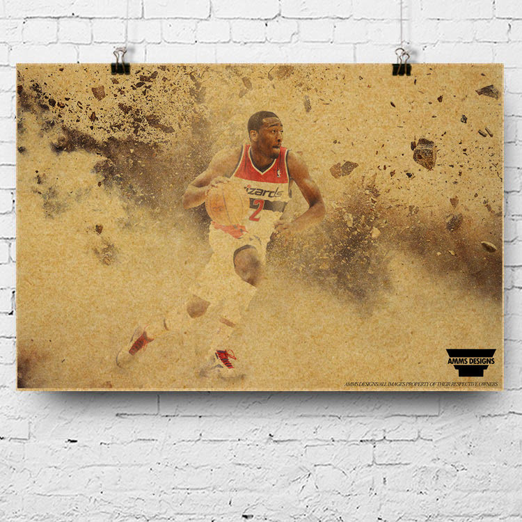 nba海报约翰·沃尔 john wall washington wizards 奇才队海报