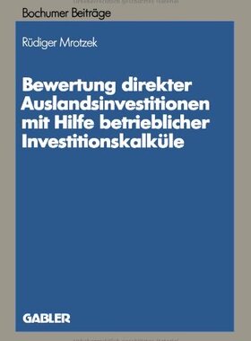 【预售】Bewertung Direkter Auslandinvestitionen Mit Hi...