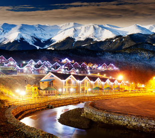 城市夜景画 风景建筑 夜景海报 餐厅客厅沙发背景装饰挂画 F3207C