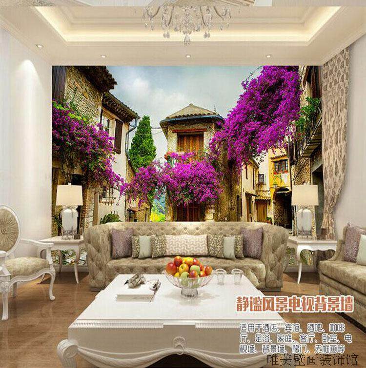 Europe Scenery Town Street Large mural 3D three-dimensional a living room Bedroom wallpaper Restaurant Lounge hotel wallpaperin the Decoration main material , Wallpaper , Custom mural  category - from Buy2taobao.com to provide professional Taobao agent buy service