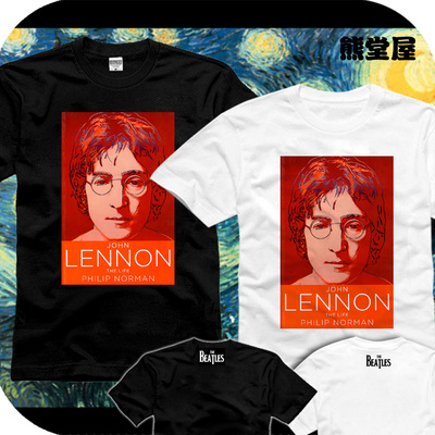 衣服纯棉短袖T恤乐队TheBeatles约翰列侬甲壳虫