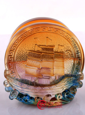 琉璃一帆风顺高档商务升迁名片夹