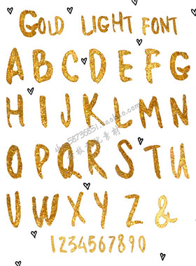 A1964矢量金色纹理风格英文字母图 AI设计素材