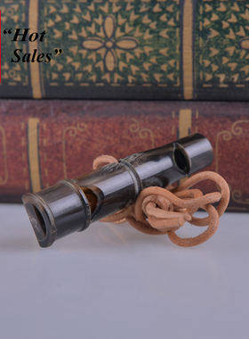 虎头天然牛角口哨手工打造两频可吹工艺品收藏哨子