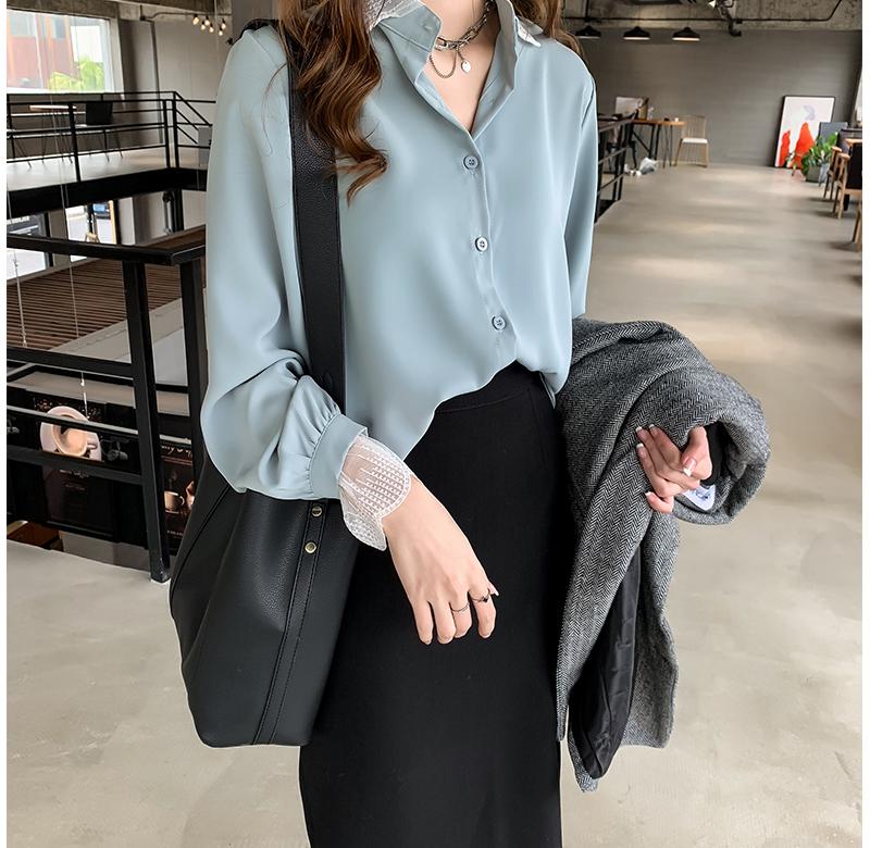 。胖mm2020春秋新款上衣洋气蕾丝拼接雪纺衬衫女长袖宽松加大码衬|msdalam kategori Butik wanita / wanita, shirt - dari Buy2taobao.com untuk memberikan perkhidmatan ejen Taobao profesional membeli