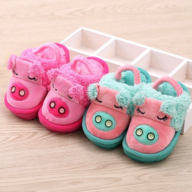 Pantoufles enfants en suède pour hiver - semelle tendon - Ref 987068 Image 1