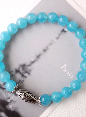 天然海蓝宝女款水晶手链