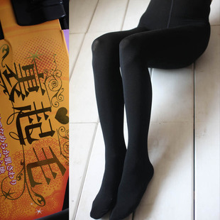 日本 黑色拉毛保暖连裤袜子女200D外贸男打底裤 2.5尺下穿