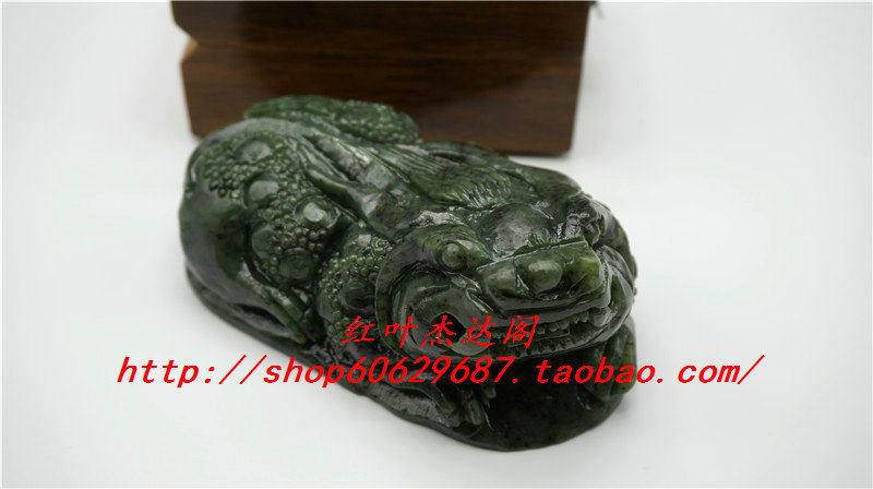 天然和田玉碧玉貔貅风水摆件大手把件  工艺品装饰品