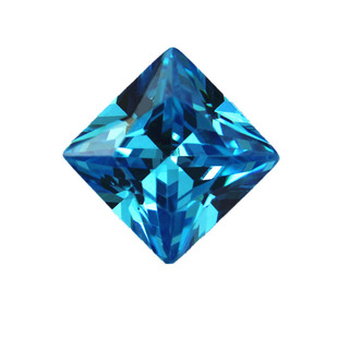 公主方海蓝宝石粉熔戒指戒面吊坠耳钉宝石镶嵌托帕石女正方形彩宝