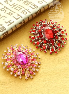 时尚婚礼水晶透明花束胸针别针胸花/7.5*8 cm/H-P04038