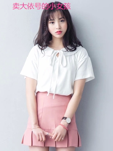 200斤300斤特大胖mm韩版甜美娃娃领蝴蝶结系带短袖T恤女夏AA-20