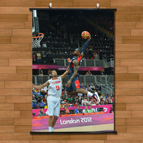 NBA詹姆斯篮下暴扣巴勃罗海报挂轴画有框画骑士热火队巨幅装饰画