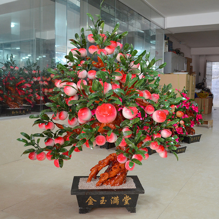 仙桃客厅大堂送礼佳品玉石盆景