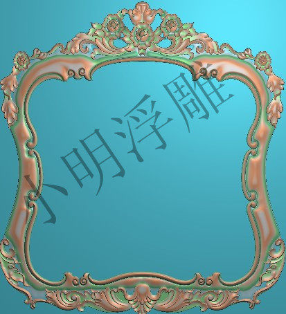 新款欧式卫浴镜框浴室梳妆台相框精雕图浮雕图木雕图灰度石雕图90