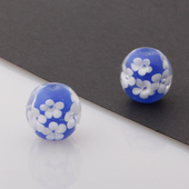 PY039水晶花珠 山水名物精品蓝色花珠14 14MM