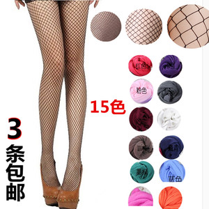 夏季镂空女防勾网格袜黑色渔网袜大中小网眼连裤袜子丝袜薄打底袜