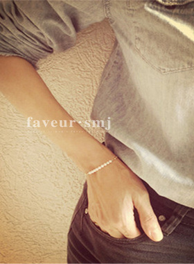 以色列包金纯银手链天然淡水珍珠