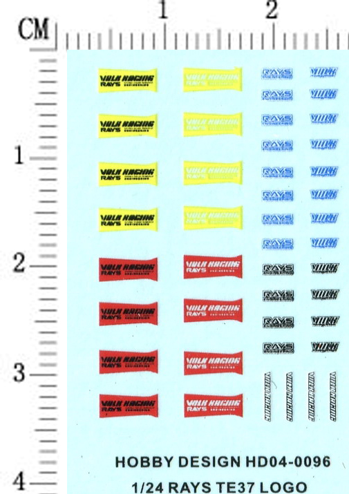天地模型 HD04-0096 1/24 TE37 车模型轮圈 轮毂标志水贴纸