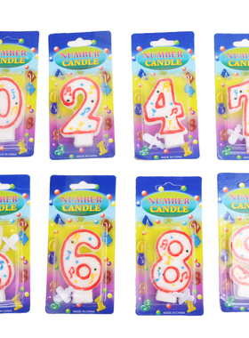 宝宝生日用品蜡烛 数字蜡烛 儿童生日蜡烛音乐字符红色多款带底座