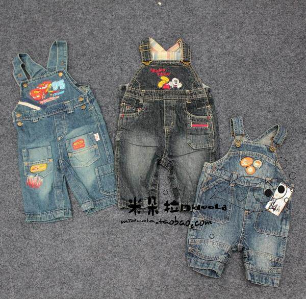 外贸原单 婴童 可开裆牛仔裤 儿童两用裆牛仔背带裤